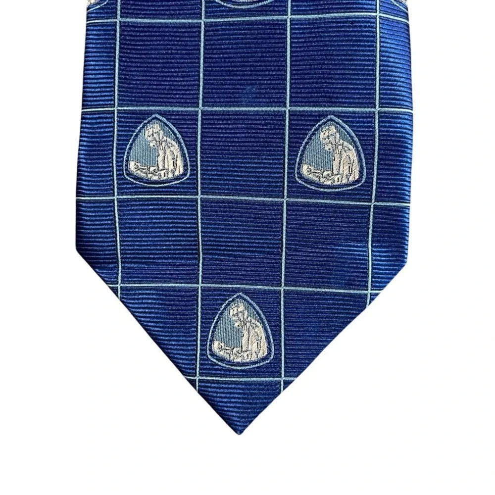 American Pediatric Surgical Association Silk Tie Blue Grid Crest Logo APSA
